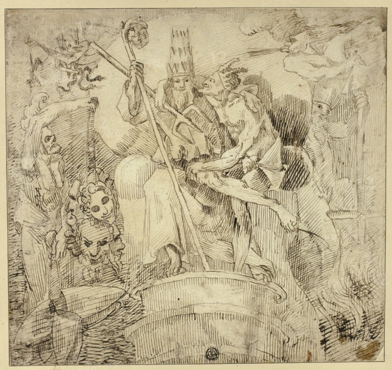 Pope Embraced by Devil, n.d. Creator: Unknown.