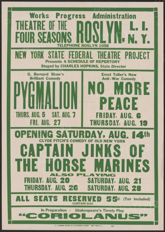 Pygmalion, Roslyn, NY, 1937. Creator: Unknown.