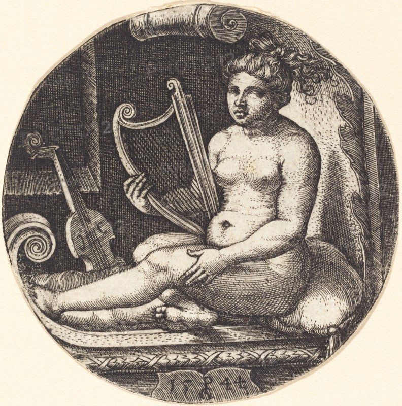 Woman with a Harp, 1544. Creator: Georg Pencz.
