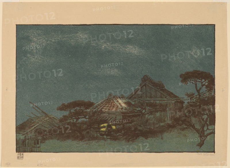 Evening in Fukagawa, 1900. Creator: Emil Orlik.