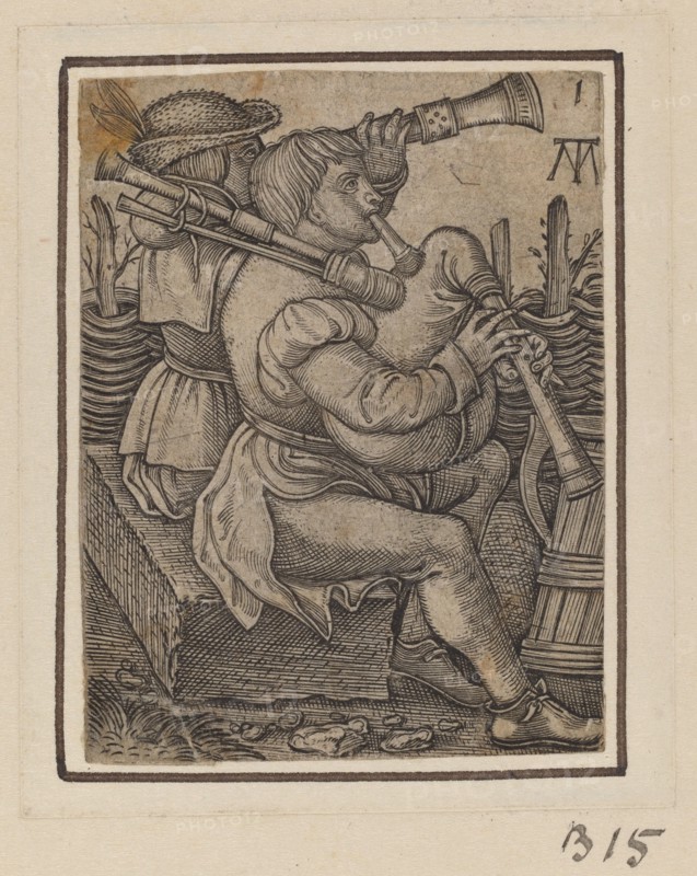 Bagpipe Players, c. 1540. Creator: Martin Treu.
