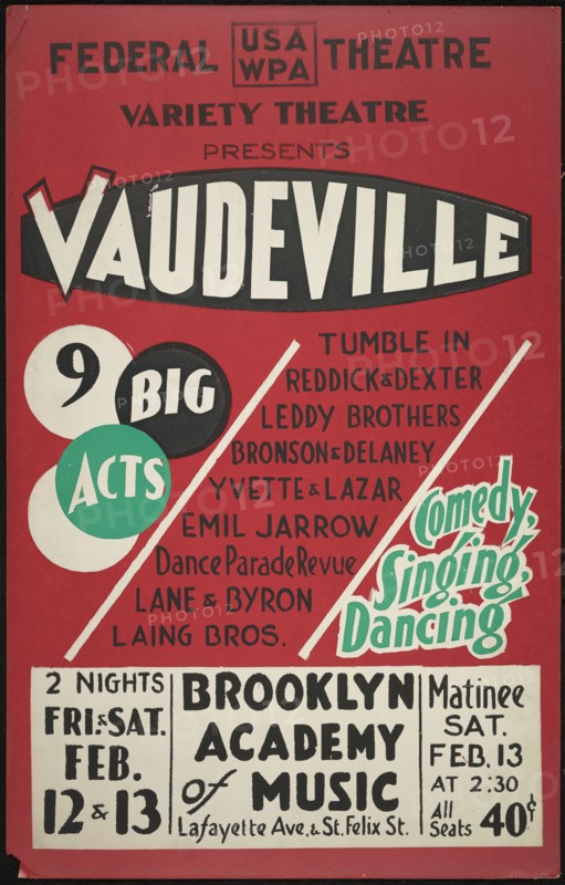 Vaudeville, New York, [1930s]. Creator: Unknown.