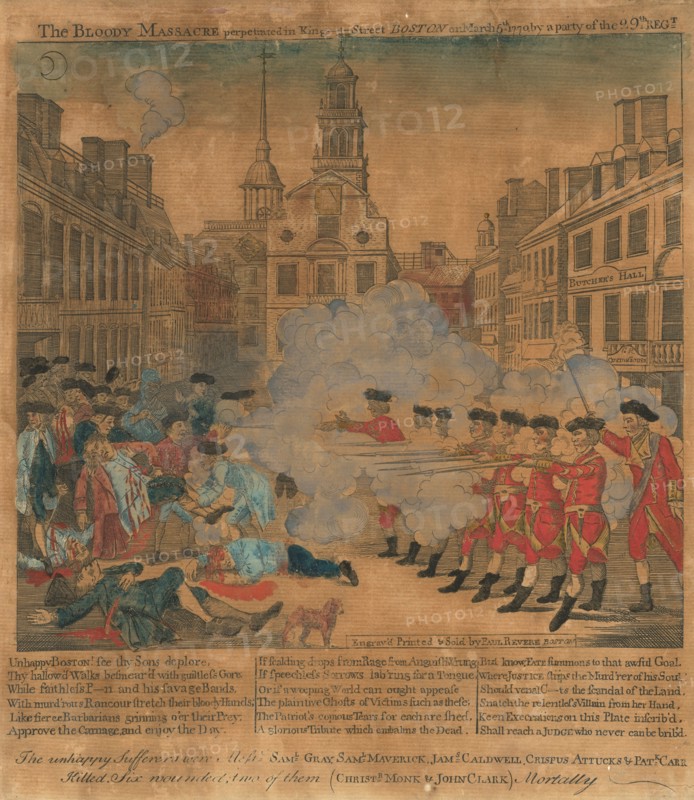 The Boston Massacre, 1770. Creator: Paul Revere.