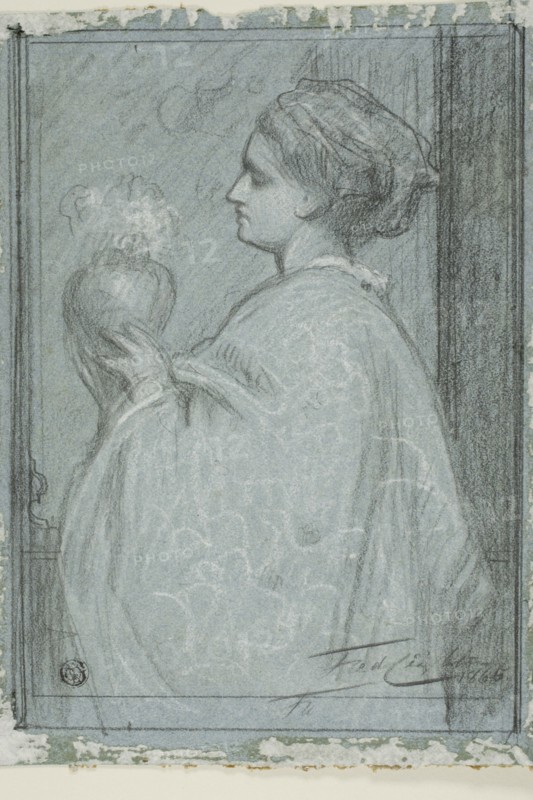 Lady with Vase, 1865. Creator: Frederic Leighton.