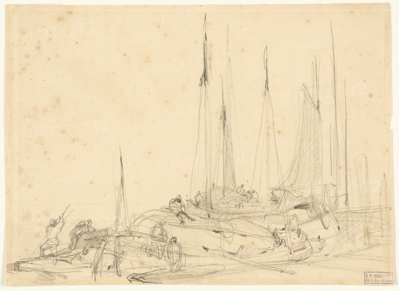 Fishing Boats in Port, c. 1830. Creator: Unknown.