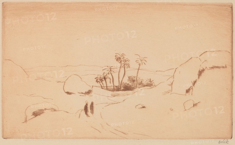 Oasis in the Desert, c.1913. Creator: Emil Orlik.