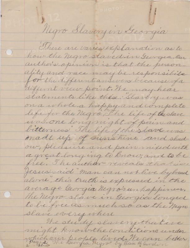 Negro Slavery in Georgia, 1940. Creator: Unknown.