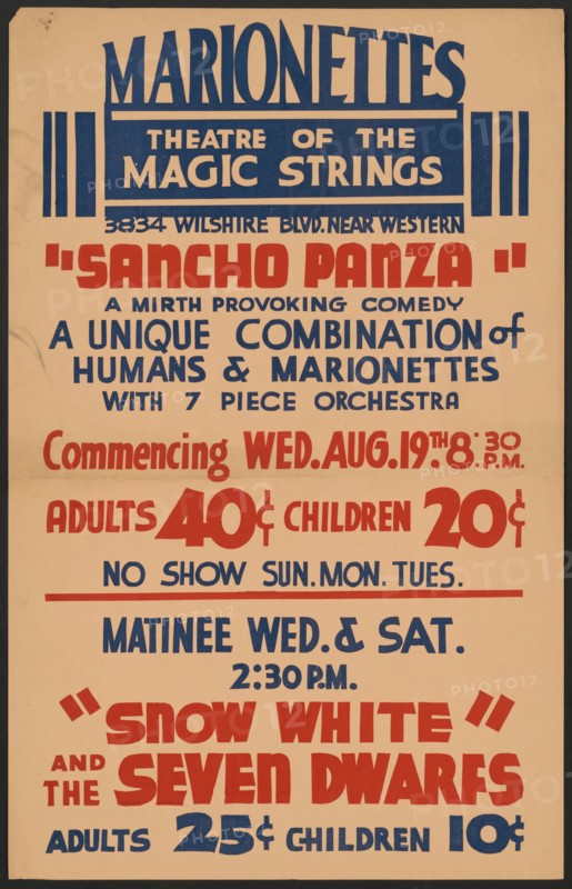 Sancho Panza, Los Angeles, 1936. Creator: Unknown.
