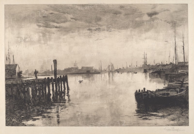 Gloucester Harbor, 1882. Creator: Stephen Parrish.