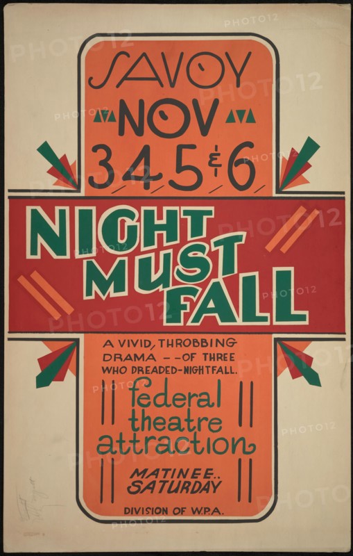 Night Must Fall, San Diego, 1938. Creator: Unknown.