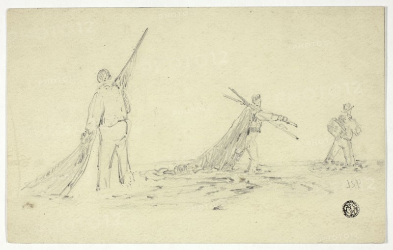 Men Carrying Nets, n.d. Creator: John Skinner Prout.