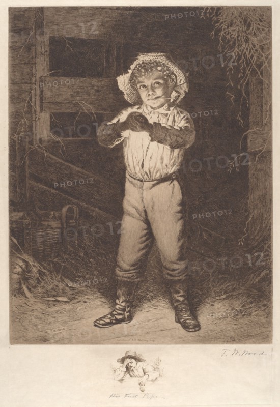 His First Pipe, 1886. Creator: Thomas Waterman Wood.