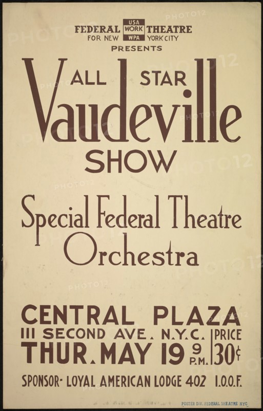 Vaudeville Show, New York, [1930s]. Creator: Unknown.