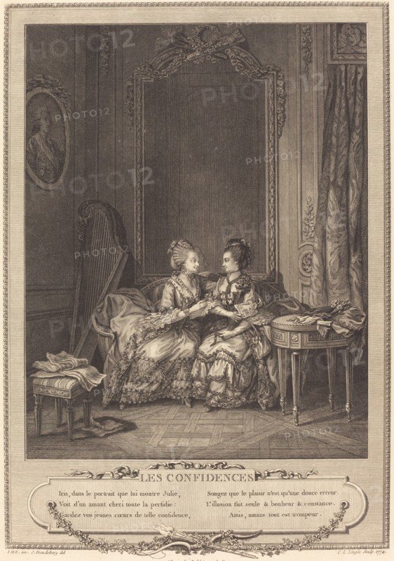 Les confidences, 1774. Creator: Charles Louis Lingée.