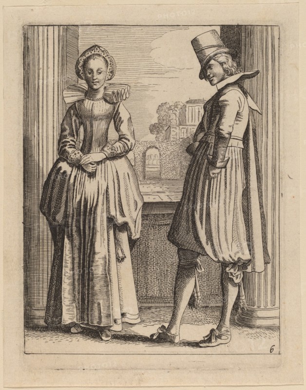 Two Figures in Costume. Creator: Jan van de Velde II.
