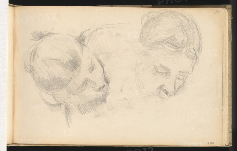 Two Heads of Women, 1890/1894. Creator: Paul Cezanne.