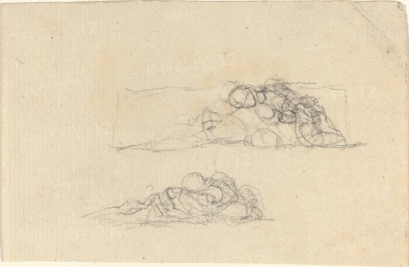 Two Groups of Huddled Figures. Creator: John Flaxman.
