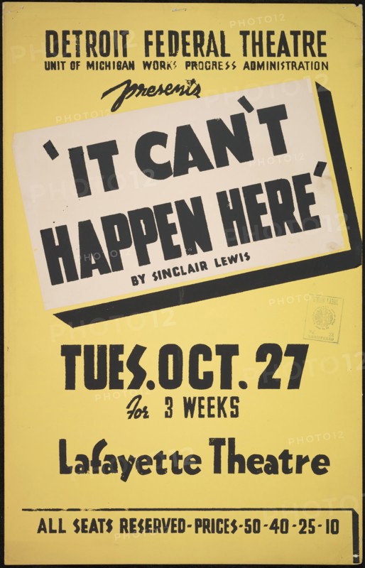 It Can't Happen Here, Detroit, 1936. Creator: Unknown.