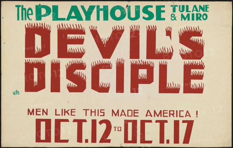 Devil's Disciple, New Orleans, 1937. Creator: Unknown.
