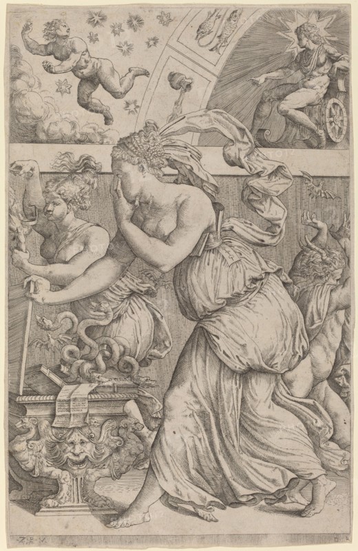 Pandora Opening Her Box, 1557. Creator: Master Z.B.M..