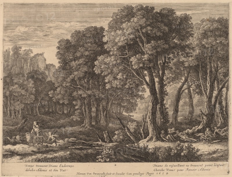 Venus Abducting Adonis. Creator: Herman van Swanevelt.