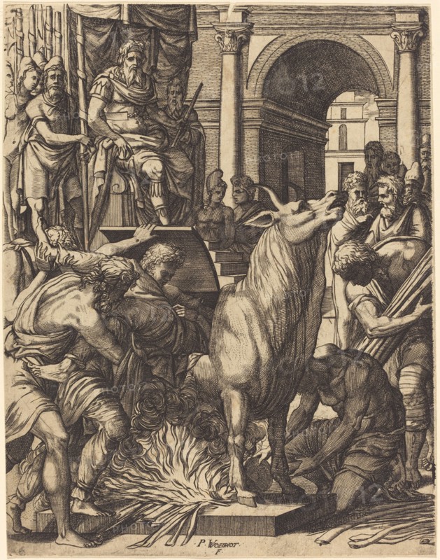 The Brazen Bull of Phalarus. Creator: Pierre Woeiriot.
