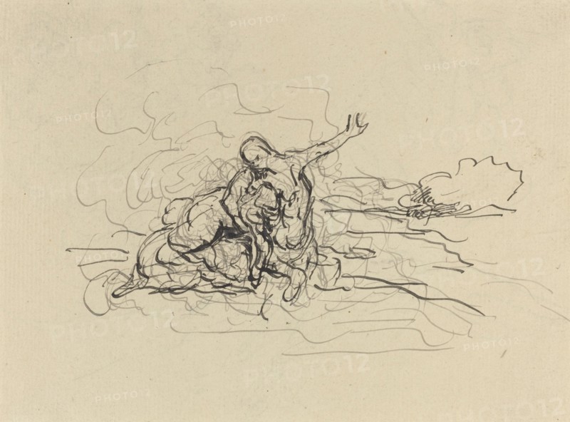 Centaur Carrying Off a Woman. Creator: Honore Daumier.
