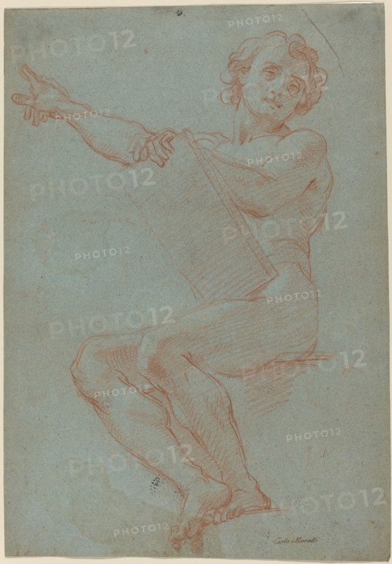 A Seated Man Holding a Tablet. Creator: Carlo Maratti.