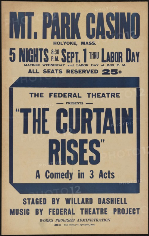 The Curtain Rises, Holyoke, MA, 1937. Creator: Unknown.