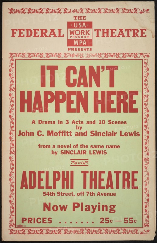 It Can't Happen Here, New York, 1936. Creator: Unknown.