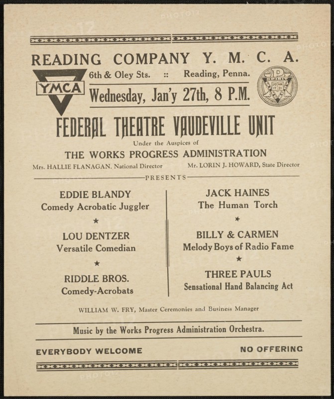 Vaudeville Unit, Reading, PA, [193-]. Creator: Unknown.