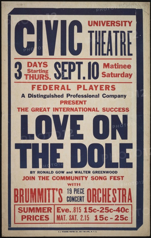 Love on the Dole, Syracuse, NY, 1936. Creator: Unknown.