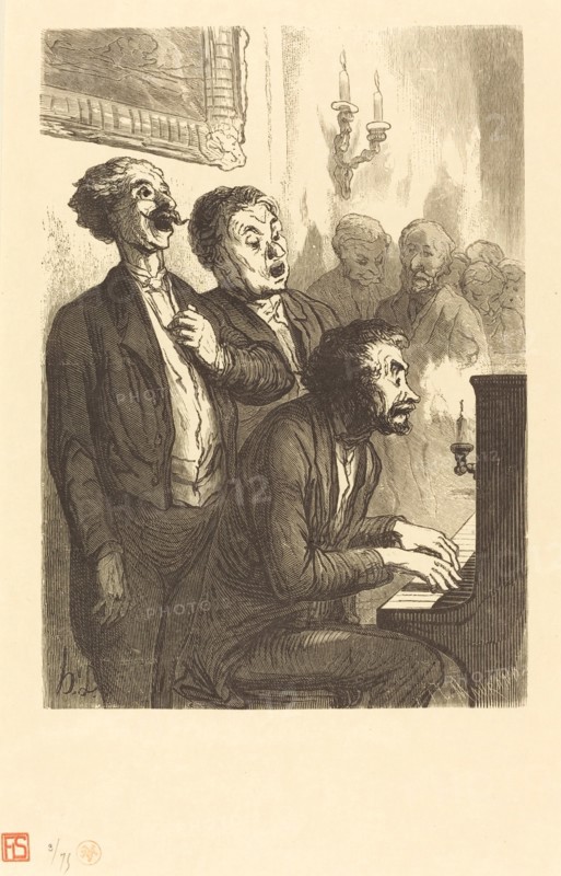Les Chanteurs de salon, 1862. Creator: Charles Maurand.