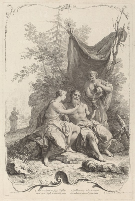 Lot and His Daughters, c. 1745. Creator: Joseph Wagner.