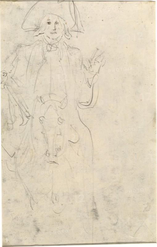 Man on a Horse [verso]. Creator: Jean-Honore Fragonard.