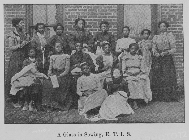 A Class in Sewing, E. T. I. S., 1903. Creator: Unknown.
