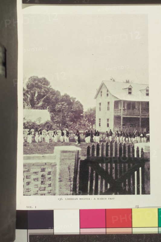 Liberian militia; a march past, 1906. Creator: Unknown.