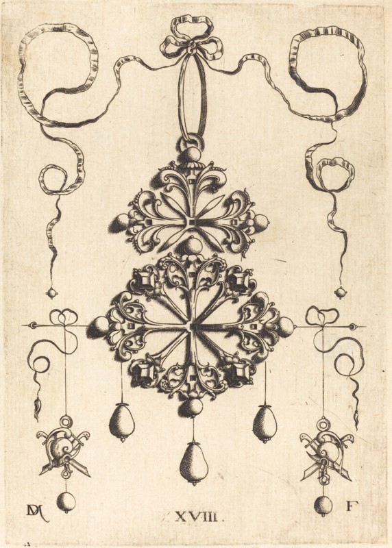 Pendant with Two Double Crosses. Creator: Daniel Mignot.