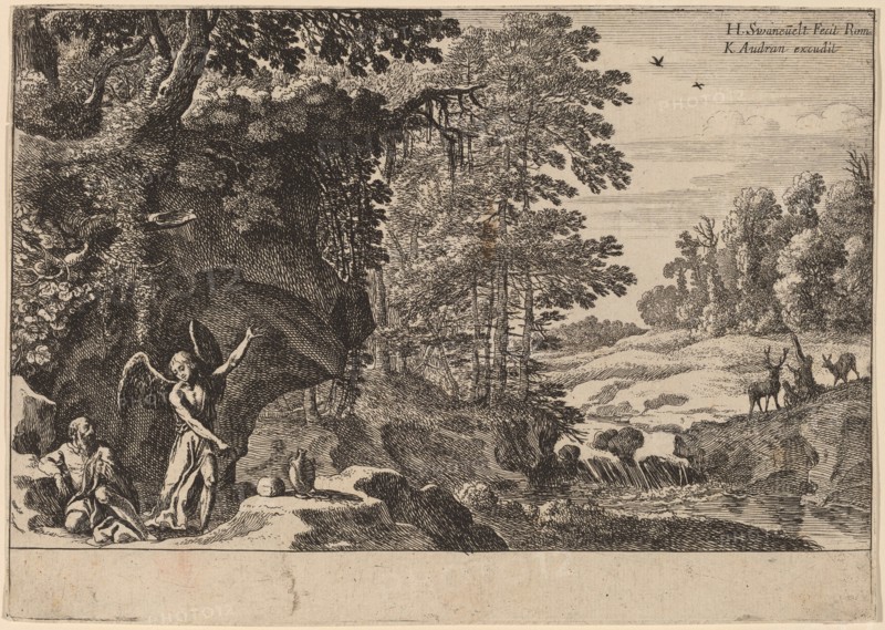 Elijah in the Wilderness. Creator: Herman van Swanevelt.