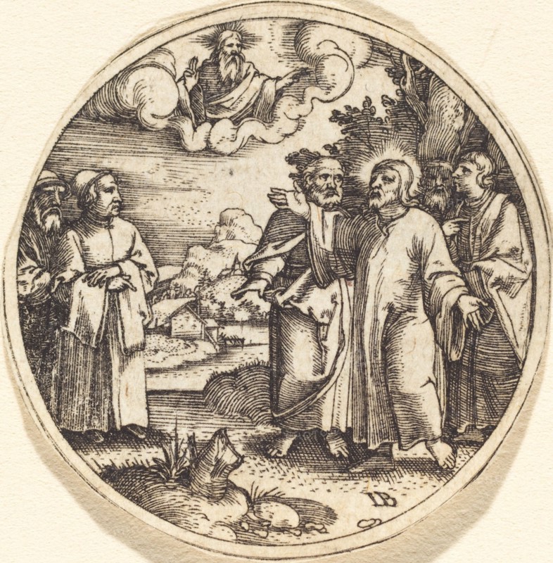 Christ with Three of His Apostles. Creator: Master I. B..