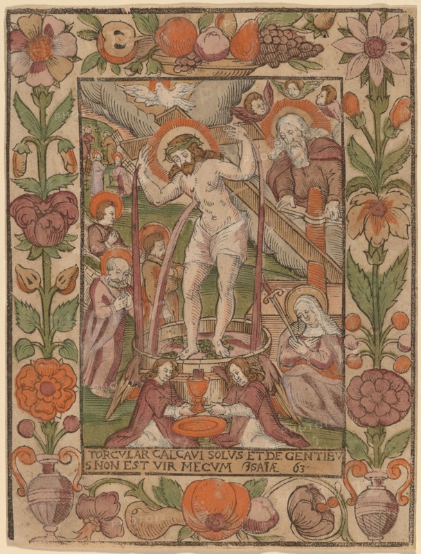 Christ in the Wine Press, 16th century. Creator: Unknown.