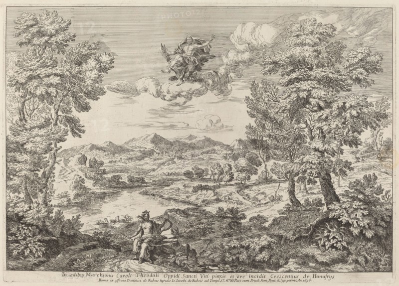 Jupiter in a Landscape, 1696. Creator: Crescenzio Onofri.