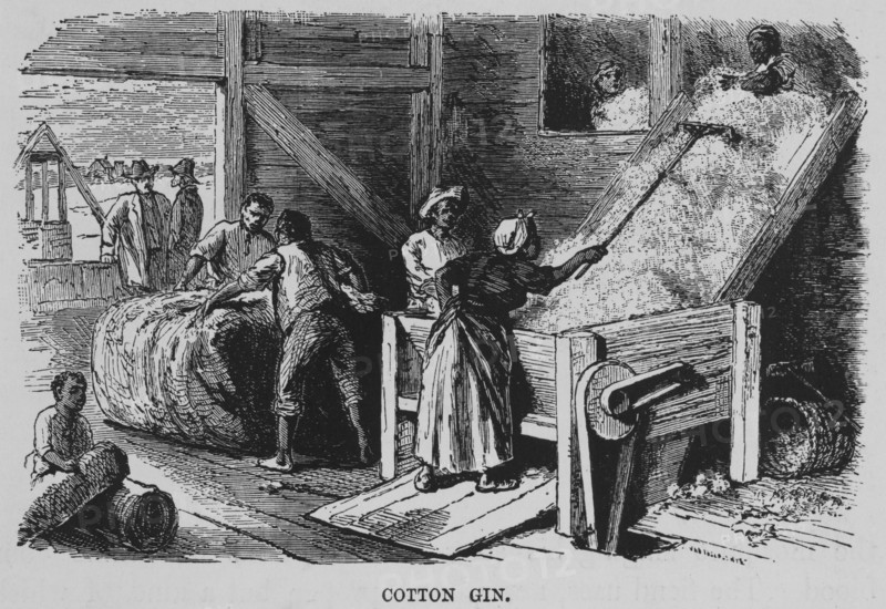 Cotton gin, 1882. Creators: Unknown, Vizetelly & Company.