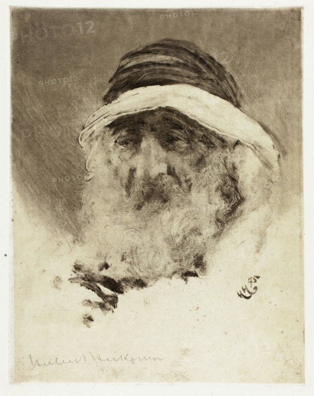 Study of an Arab Head, 1895. Creator: Hubert von Herkomer.