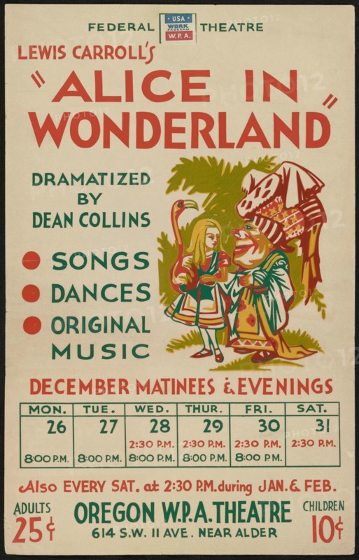 Alice in Wonderland, Portland, OR, 1938. Creator: Unknown.