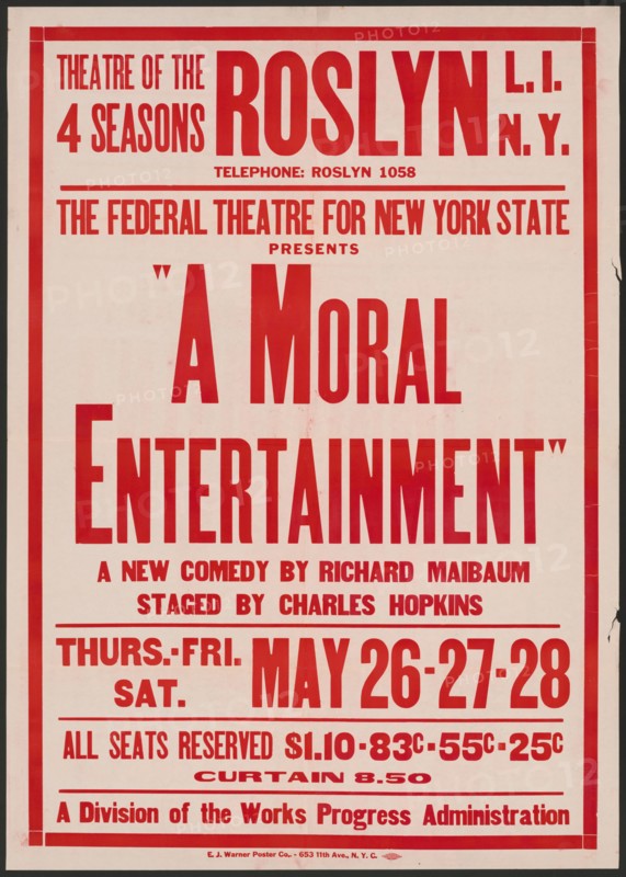 A Moral Entertainment, Roslyn, NY, 1938. Creator: Unknown.