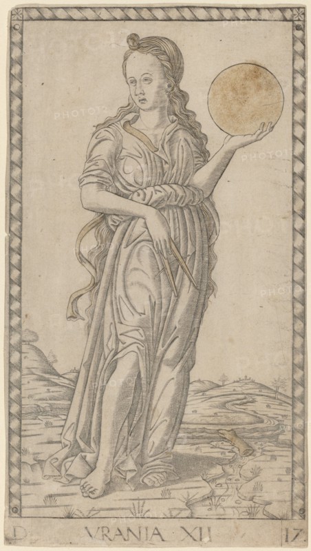 Urania, c. 1465. Creator: Master of the E-Series Tarocchi.