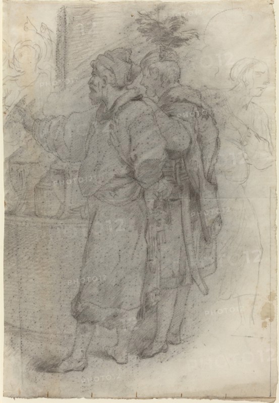 Two Standing Courtiers, c. 1820. Creator: Pietro Fancelli.
