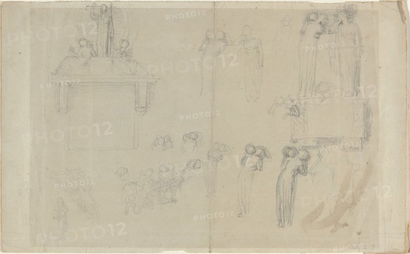 Sheet of Studies [recto and verso]. Creator: John Flaxman.