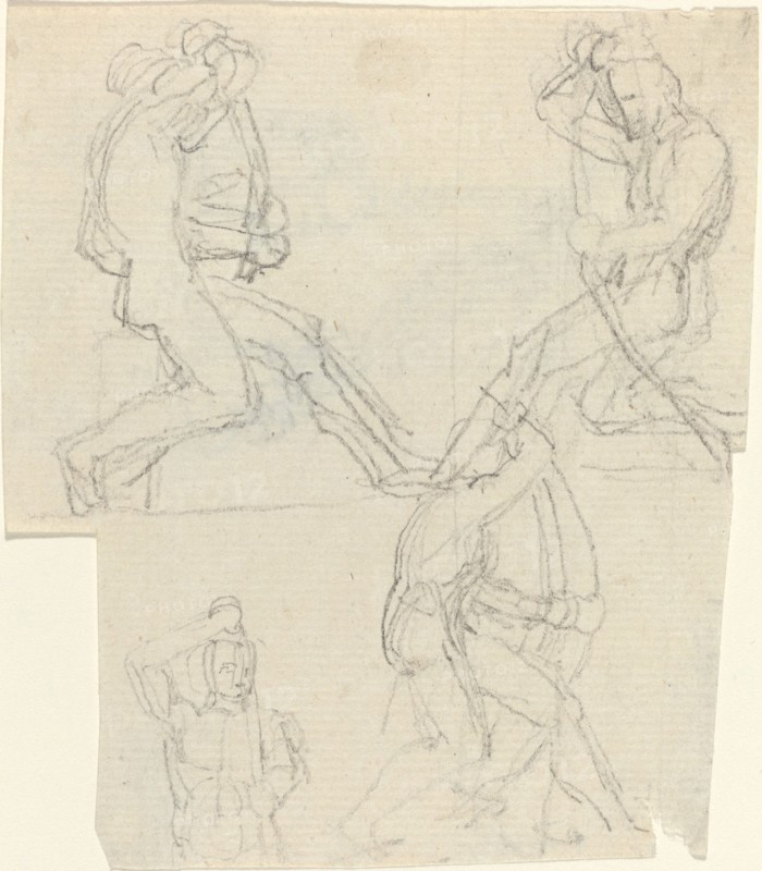 Sheet of Studies [recto and verso]. Creator: John Flaxman.